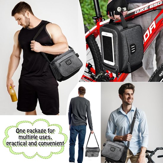 ROCKBROS Stuurtas Voor Fiets – Ca. 1,5 Liter, Waterafstotend, Reflecterend, EVA Anti-vervorming – Voor MTB, Racefiets, Citybike (5 Kleuren) 5 miniatura