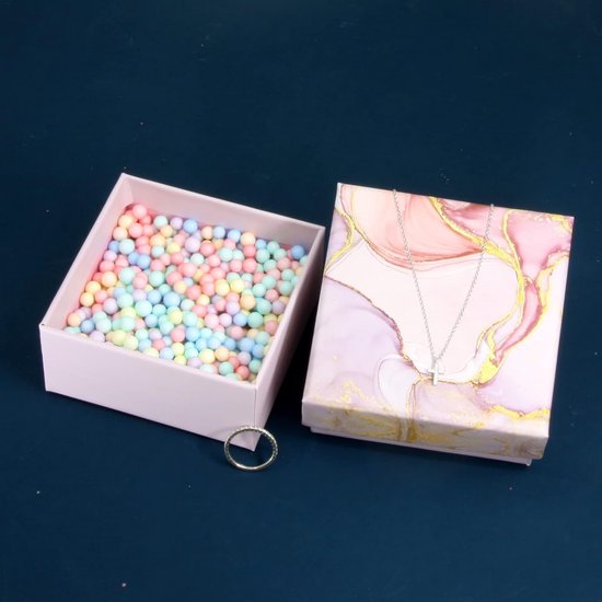 Dokeno Set Van 2 Kleine Geschenkdozen - 9x7x3 Cm - Met Satijnen Lint En Schuimvulling - Ideaal Voor Sieraden, Ringen, Armbanden En Meer