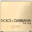 Gouden doos voor Dolce & Gabbana The One Eau de Parfum met tekst.