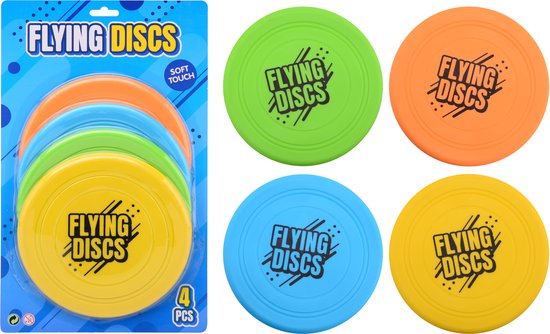 Johntoy frisbee speelgoed Soft Touch - set van 4 stuks multicolor.