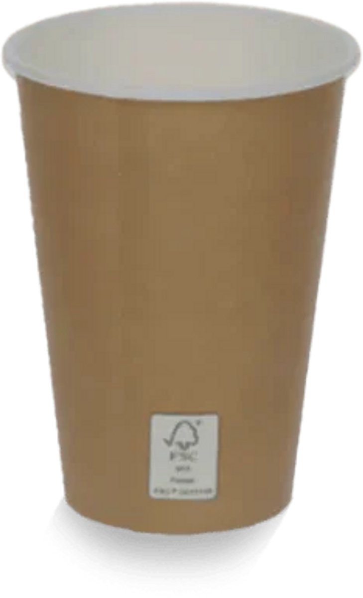 Cuppix - Kartonnen Koffiebeker - 180 ml (7.5 oz) – Kraftlook FSC Mix - 2500 stuks per doos