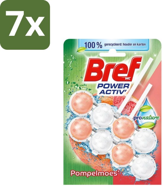 Foto: 7 x bref toiletblok pronature pompelmoes duo pack bref pronature pompelmoes toilet duurzame toilet citrus toiletverfrisser toiletblok duo pack