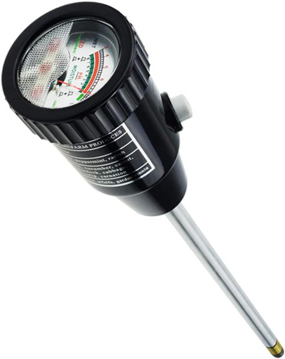 Professionele 4-in-1 Bodemtester: pH, Vocht, Licht en Metaaldetectie