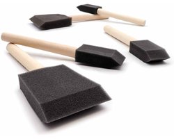 Kwastenset - polyfoam - gebruikt voor olie - verf - vernis - lijm - knutselen - cyanotype - modge pod - schoonmaken