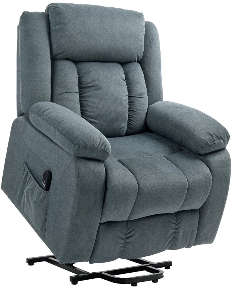 ZYLARO Elektrische Relaxfauteuil met Liftfunctie - Sta-opstoel - Seniorenstoel - Kantelbaar tot 150° - Verstelbare Rugleuning - tot 135 kg - met Afstandsbediening, Voetensteun - Relaxstoel - TV Stoel - Grijs