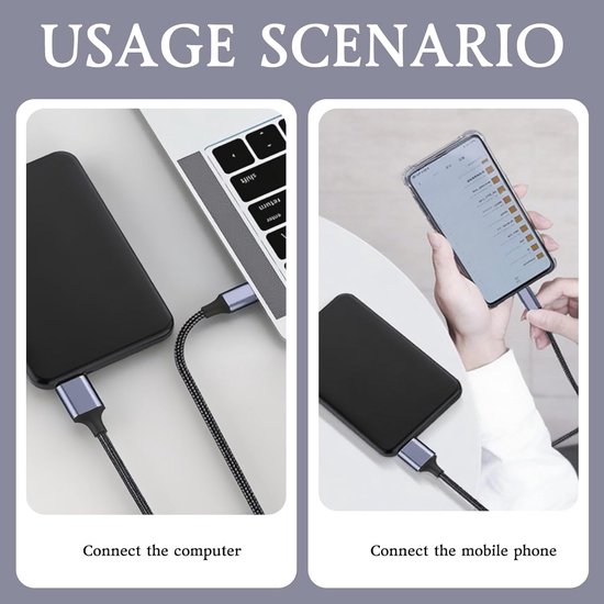 USB-C naar Micro-B Kabel voor Externe Harde Schijf SSD Opladen - 5 Gbps Snelheid - 0.5 Meter — afbeelding 5