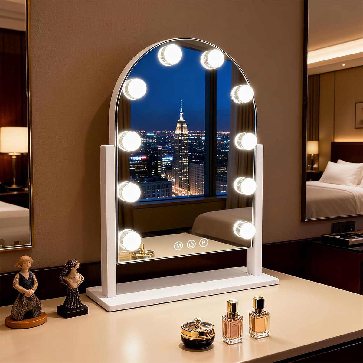Verlichte Make-up Spiegel met 10 LED Lampen en Touchbediening
