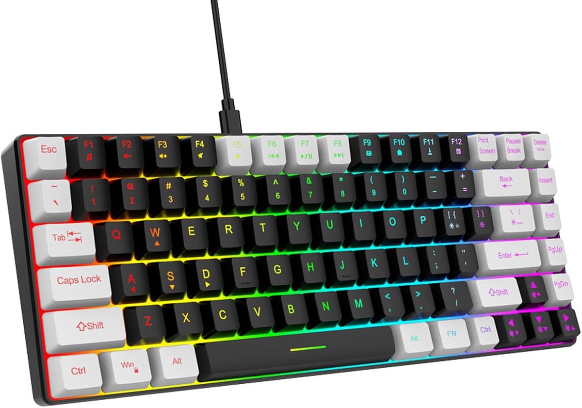 Compact 80% 84 Toetsen Mechanisch USB-C Toetsenbord met RGB Verlichting