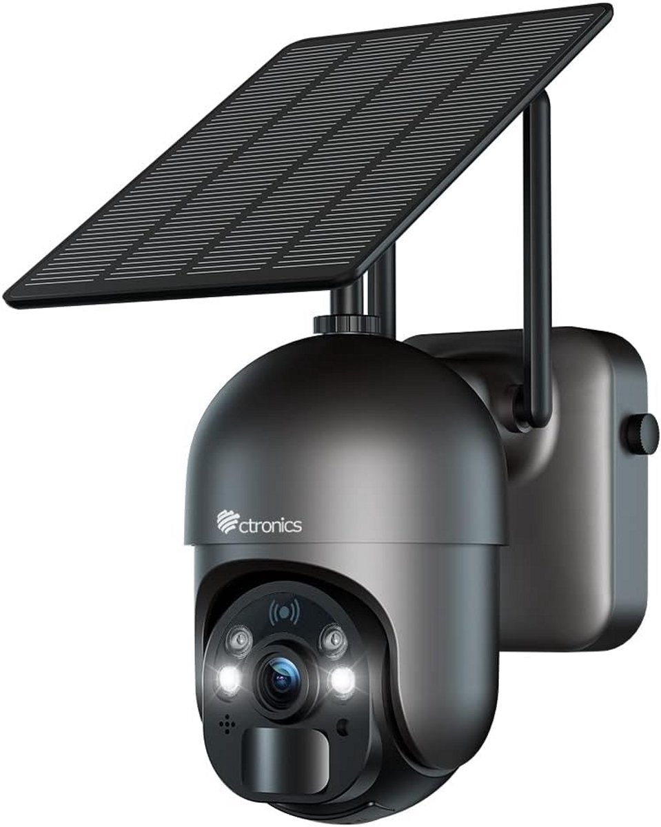 Draadloze Buitenbewakingscamera met Zonnepaneel - 2.5K 4MP PTZ WiFi Beveiliging, Nachtzicht & Personenherkenning