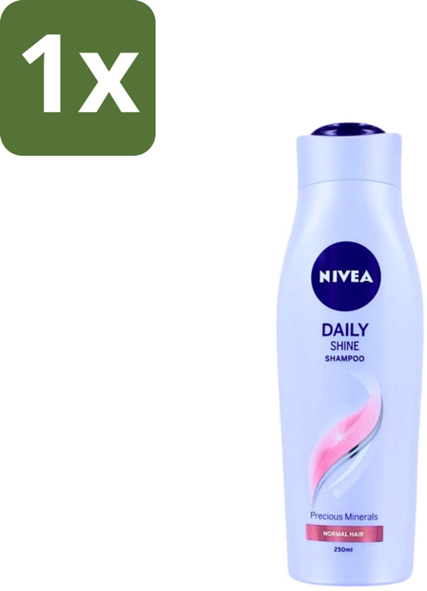 1 x Nivea - Shampoo - Daily Shine - Kostbare Mineralen - 250 ml - NIVEA Shampoo - Daily Shine - Mineralen Shampoo - Haar Glans - Haar Verzorging