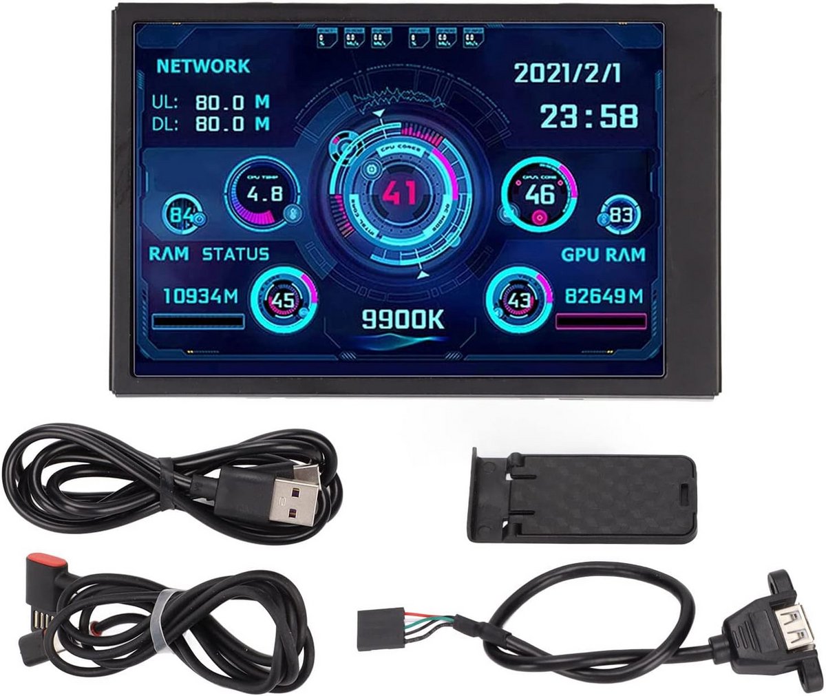 3.5 Inch IPS USB Mini Scherm voor PC - Data Monitor & Temperatuurweergave