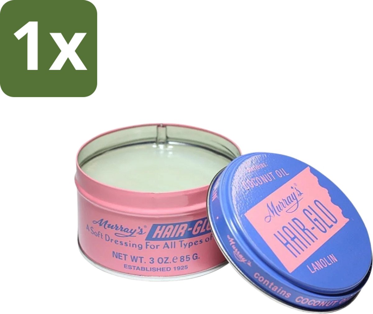 1 x Murray's - Hair-Glo - Pomade - Klassieke Look - Verzorgende Glans - 85 ml - Pomade - Haarverzorging - Glans - Klassiek - Retro