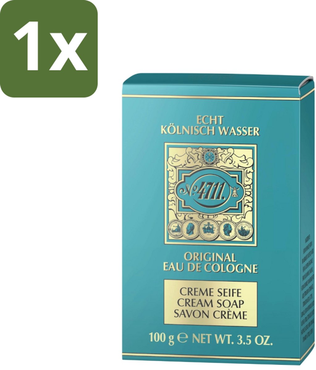 1 x 4711 - Echt Kölnisch Wasser - Créme Zeep - Original Eau De Cologne - 100 g - 4711 Echt Kölnisch Wasser - Crème Zeep - Eau De Cologne - Geur - Huid Reinigen