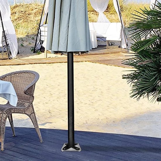 Pied de Parasol Encastré Universel Métal - Ancre de Sol Stable pour Parasol Déporté et Standard