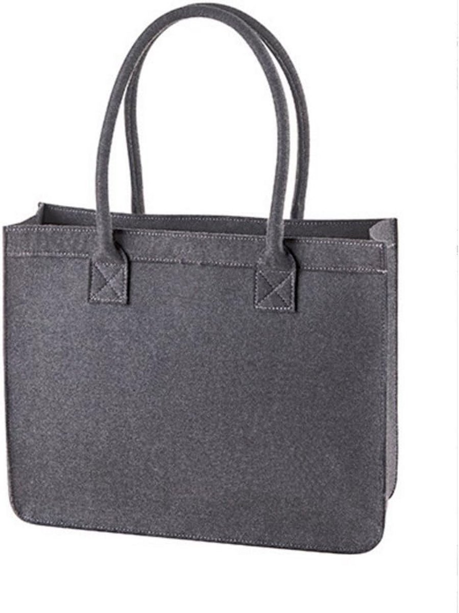 Stijlvolle Shoppertas Shopper Gemaakt van Vilt - Handtas met Binnenzak - 37x30x12 cm