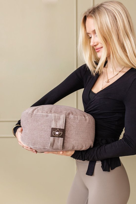 Meditatiekussen eco rib taupe rond - Lotus - Yoga kussen van Lotus — afbeelding 4