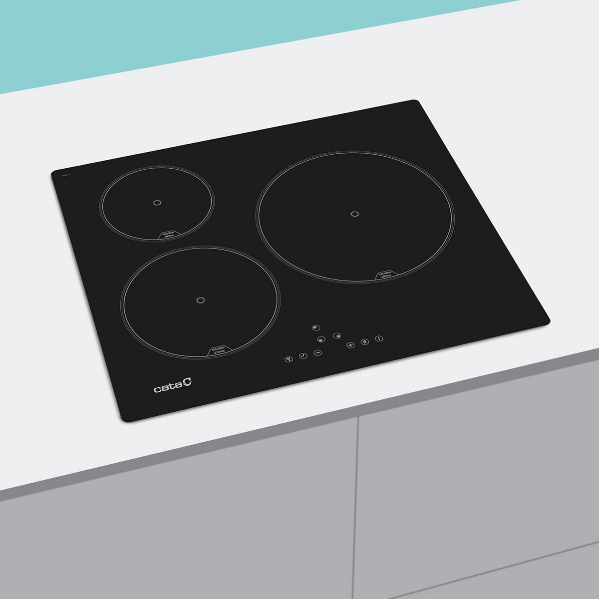 Inbouw Inductiekookplaat Zwart met 3 Zones en Touch Bediening