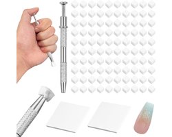 REWYTAZ - Pack of 100 Latex Free Nail Art Sponges - Ombre Nail Sponge Brush - Nail Sponge with Metal Gripper - 100 Sheets Nail Art Mixing Paper Storage Box