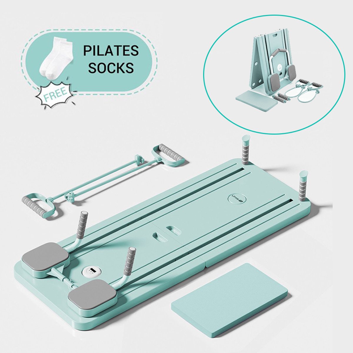 4-in-1 Pilates Trainer Groen met Corrector en Ab Roller - Product - €56,99