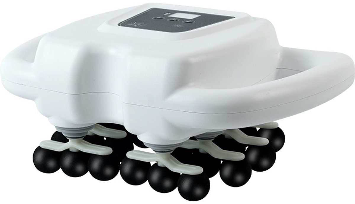 Massager - Rugspiermassager - Nek- en schoudermassager - met 3 standen - 2 warmtestanden - draagbaar en stil - geschikt voor benen, taille, rug en nek - (wit)