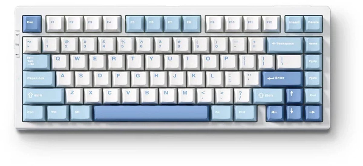 MCHOSE G75 Pro - Mechanisch Gaming Keyboard - PC Behuizing - Cabbage Tofu Switch V2 - 75% Layout - Cherry Profile - PBT Double Shot - Gasket Mount - 8000mAh - 3 Modi - Blauw