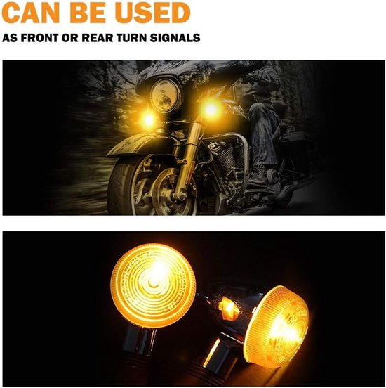 2 stuks Motorfiets koplampen - Richtingaanwijzers - Motorfiets indicatielampjes - Fietslicht Koplamp - Bolvormig verlichting - LED indicatorlampjes - Met draadgatinstallatie - Geschikt voor motorfietsen, racefietsen (12*10 cm - Wit) — afbeelding 5