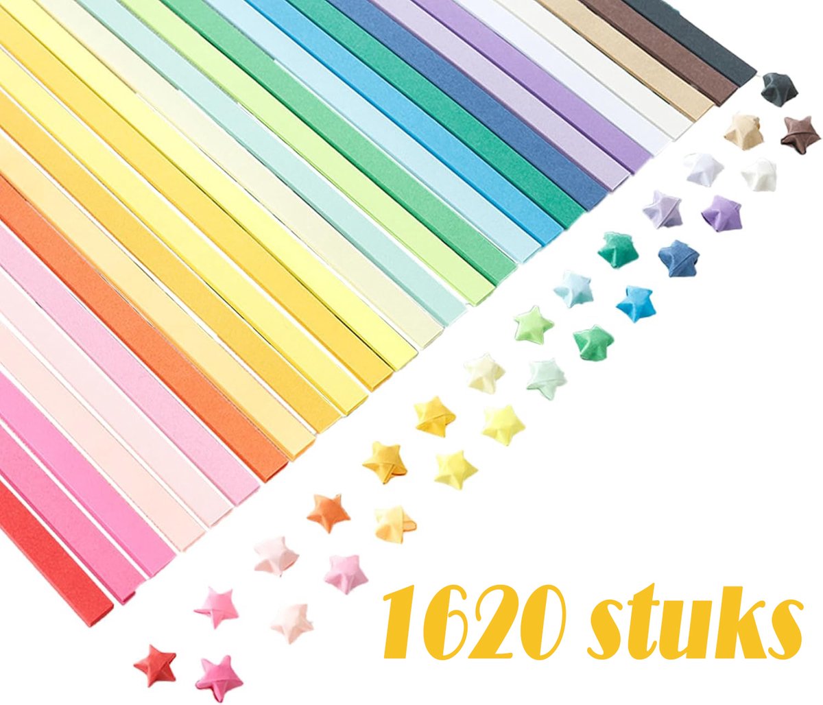 1620 Stuks Origami Papieren Stroken - 27 Levendige Kleuren - Origami Papier voor sterren - Wensster Vouwset - Lucky Stars vouwen - Perfect voor Gelukssterren, Woondecoratie & Creatief Knutselen,Knutselen Voor Kinderen