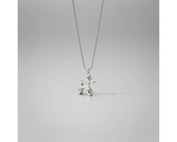 Ketting hond zilverkleurig – Balloon Dog bedel – Stainless steel dames ketting – SK Sieraden