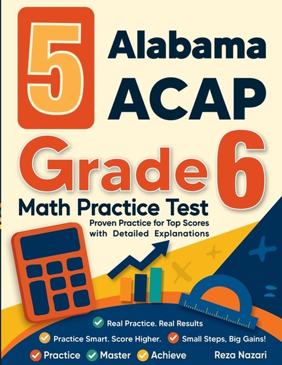 5 Alabama ACAP Grade 6 Math Practice Tests - cover