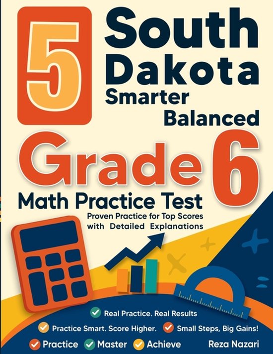 5 South Dakota Smarter Balanced Grade 6 Math Practice Tests - cover