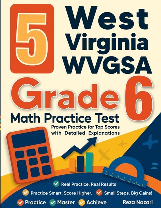 5 West Virginia WVGSA Grade 6 Math Practice Tests - cover