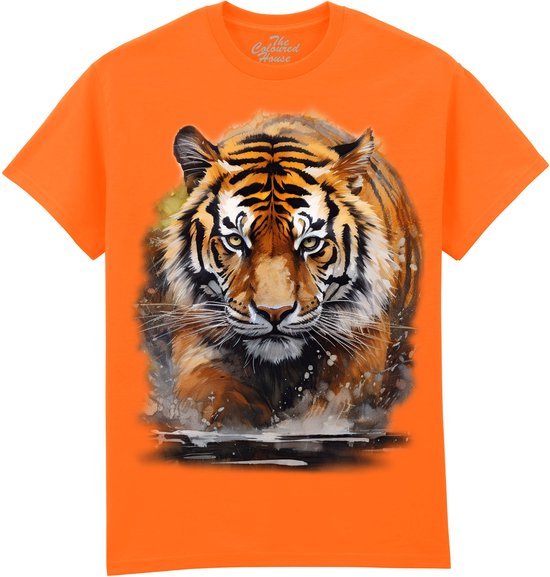Tijger Watercolor Running Tiger The Coloured House T-shirt L