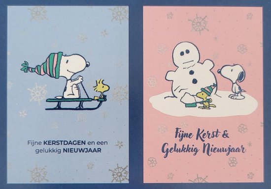10 Kerstkaarten Snoopy met enveloppen - Leuke Kerstkaarten warme en gezellige feestdagen