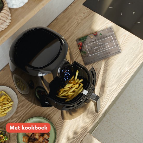 KitchenBrothers Airfryer XL - PFAS-Vrij - 1890W - Heteluchtfriteuse XXL - 7,2L Inhoud - 80ºC tot 200ºC - Zwart