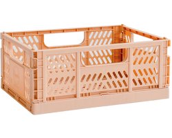 IMPERATORIS® Klapkrat - Vouwkrat - Opvouwbare Boodschappenkrat - Stapelbaar - Robuust Kunststof - 8.0 Liter - Voor Auto en Thuis - 3 Stuks - beige