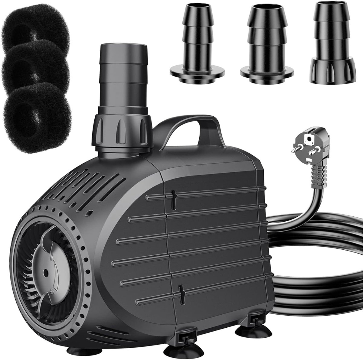 SNJY® Vijverpomp Voor in Vijver - Luchtpomp Vijver - Zuurstofpomp Vijver - 4500 L/U - Zwart