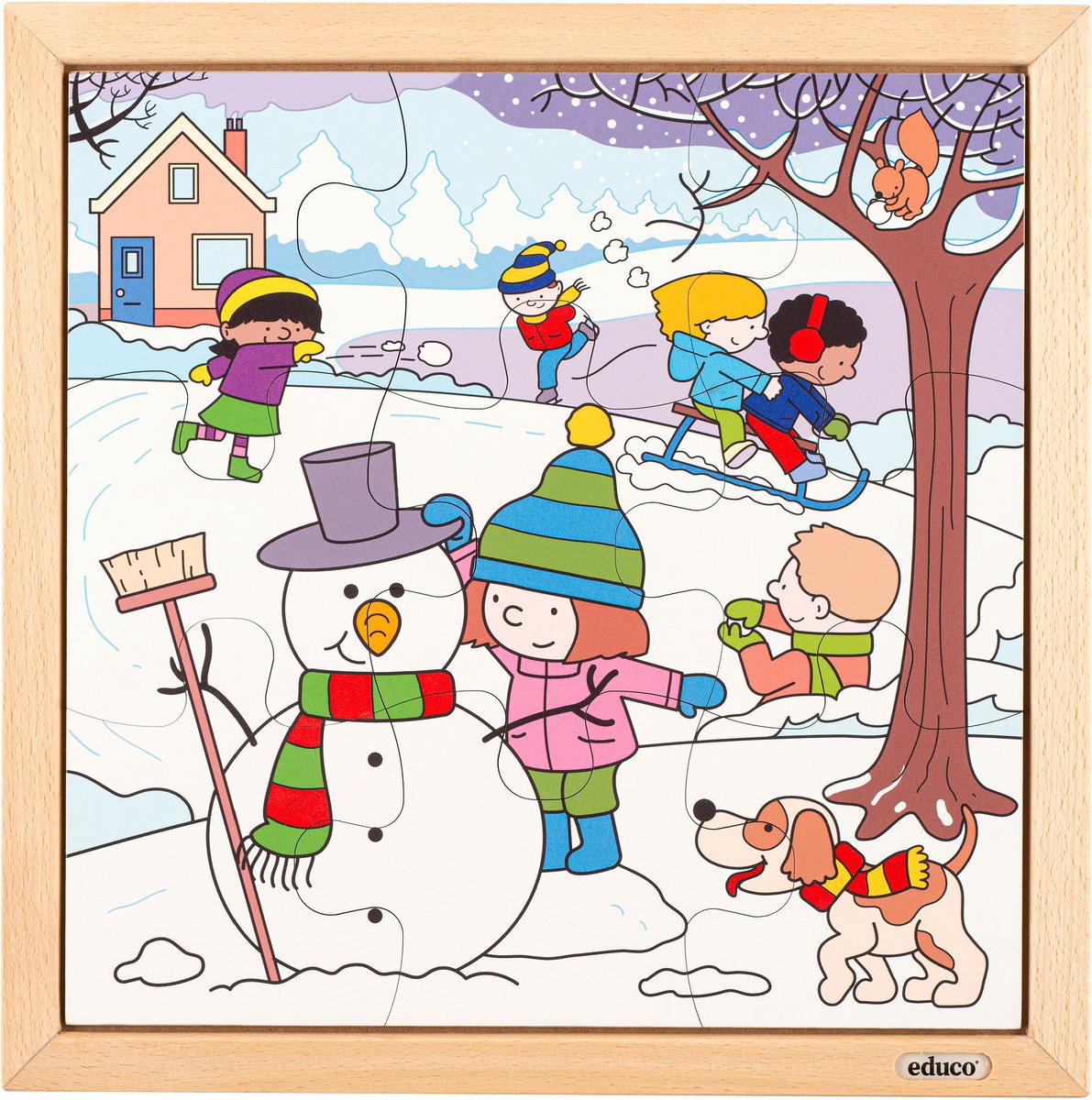 Seizoenspuzzel - winter (9 stukjes) - Educo - Educatief speelgoed