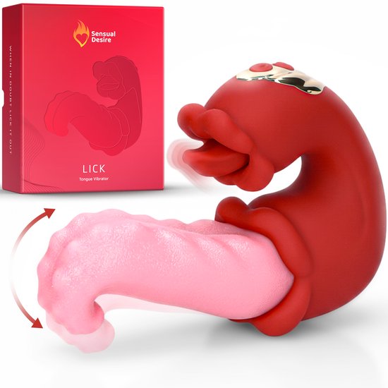 Sensual Desire® LICK – Tong Vibrator met Lick-beweging – 10 Tongstanden & 10 Vibratiestanden – Waterdicht – Clitoris Stimulator – Vibrators voor Vrouwen – Sex Toys voor Vrouwen – Inclusief Erotische Luisterverhalen