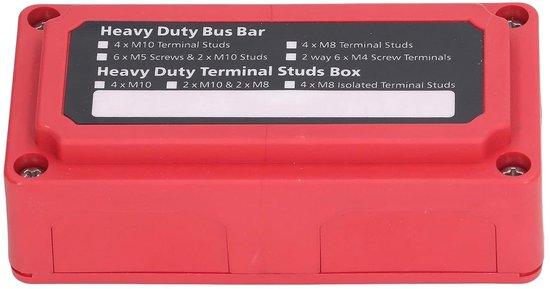 48V 300A DC Bus Bar Terminal Block, Power Distribution Box Met M8 Schroefaansluiting, 6 Stuks Afneembaar Raamtype Ontwerp, Voor Auto Boot Caravan Jacht (Rood