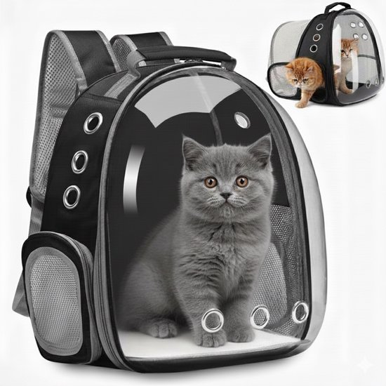 Sac à dos pour chien - Sac de transport pour chien - Sac de transport pour Chiens - Sac à dos pour Chats - Jusqu'à 9 kg - Grijs