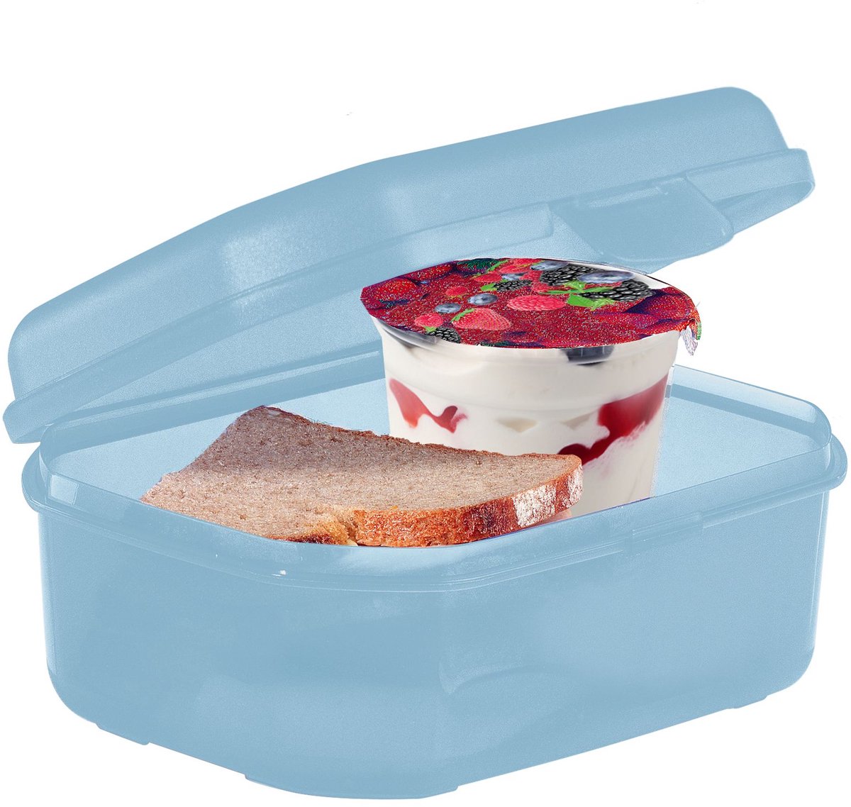 Westmark 2x lunchbox/snackbox, met kliksluiting, hoogte: ca. 7,4 cm, kunststof, maxi, blauw, 235222EB