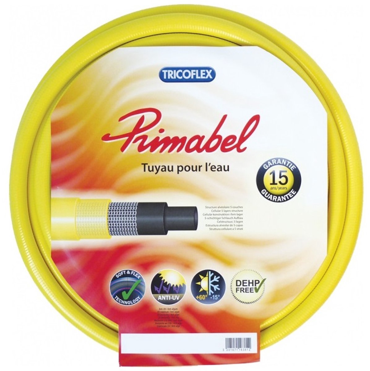 meerlaagse flexibele tuinslang d25 mm x 50 m - geel - tricoflex - 194271