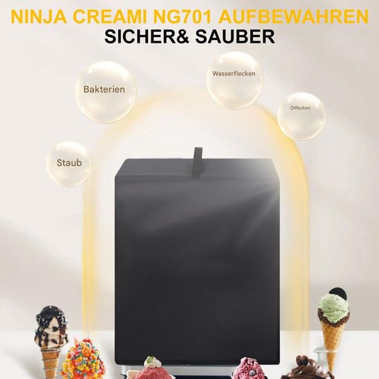 Deze stofhoes Geschikt voor de ijsmachine, gemaakt van 600D Oxford-stof, meet 43x27x46 cm en is geschikt voor de Ninja Swirl Creami NC701 softijsmachine. van Merkloos — afbeelding 3