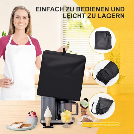 Deze stofhoes Geschikt voor de ijsmachine, gemaakt van 600D Oxford-stof, meet 43x27x46 cm en is geschikt voor de Ninja Swirl Creami NC701 softijsmachine. van Merkloos — afbeelding 2