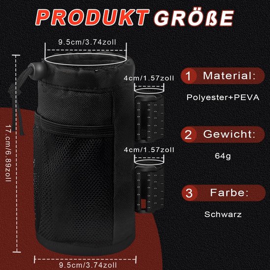 Bidonhouder - Fiets beker houder - Verstelbare bidontas - Fiets Bidonhouder voor Stuur - Fiets Waterfles - voor buiten wandelen en kamperen Wandelrugzakken en riemen - Zwart — afbeelding 5