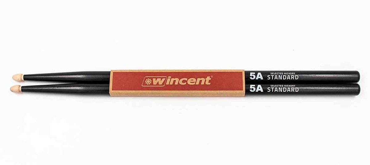 Wincent 5ACB Hickory Natural Black drumstokken