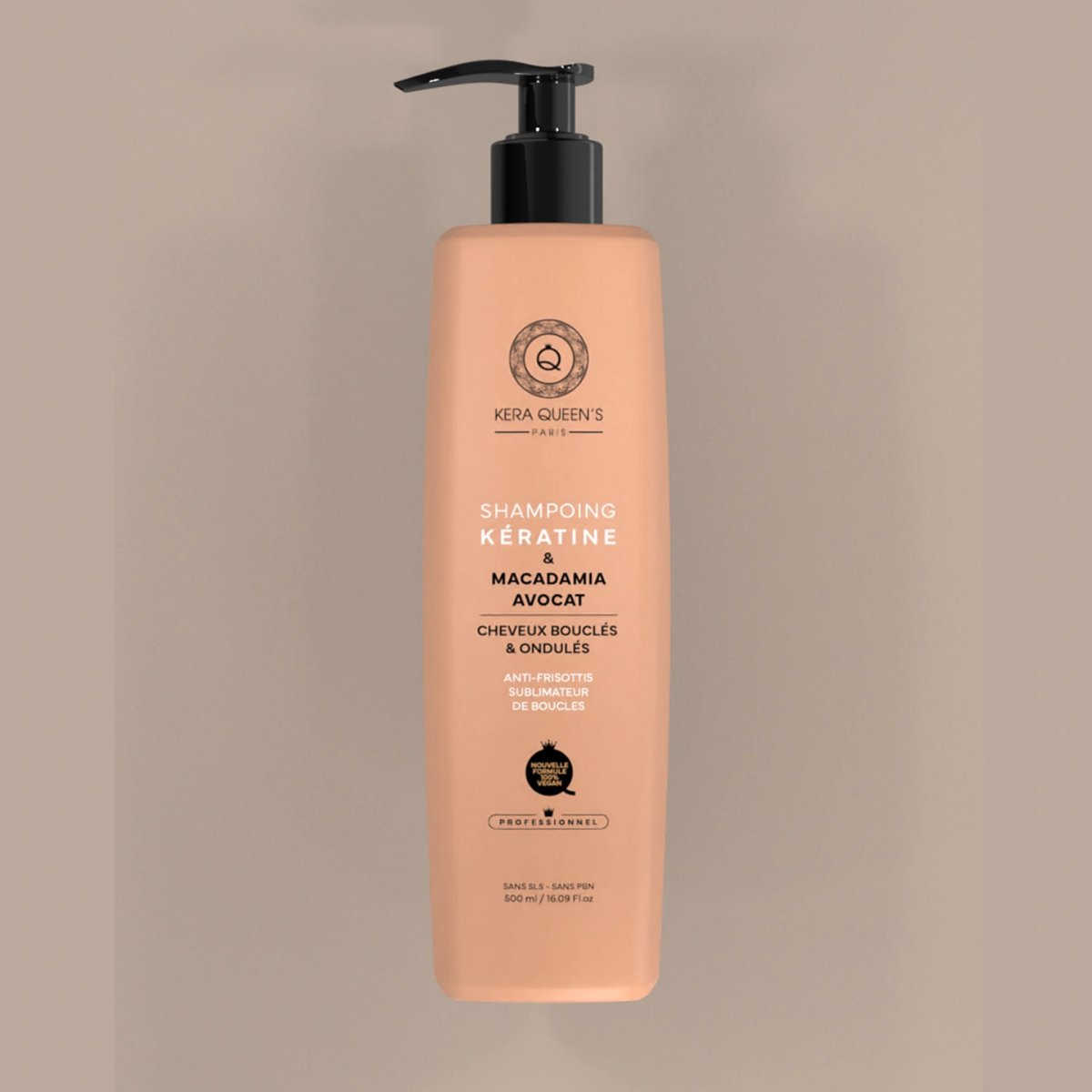 Kera Queens| professionele Shampoo met Keratin, Macadamia & Avocado - Krullend en Golvend haar - 500ml - Vegan