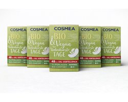 Cosmea® | 5 x 48 inlegkruisjes | NORMAAL | 240 stuks | absorberend | biologisch katoen en vegan | zonder parfum | multipack