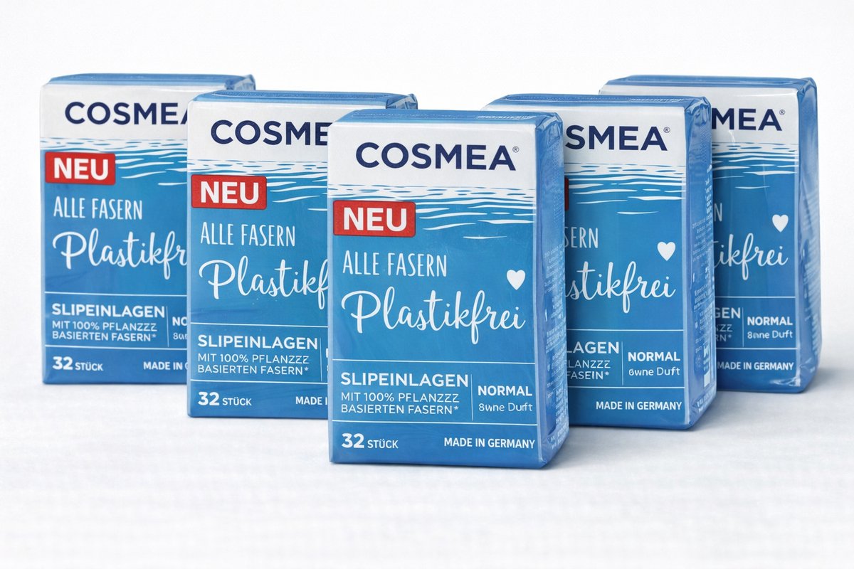 Cosmea® Plasticvrije Inlegkruisjes Normaal – 5 × 32 Stuks – Zonder Parfum – 100% Plantaardige Vezels