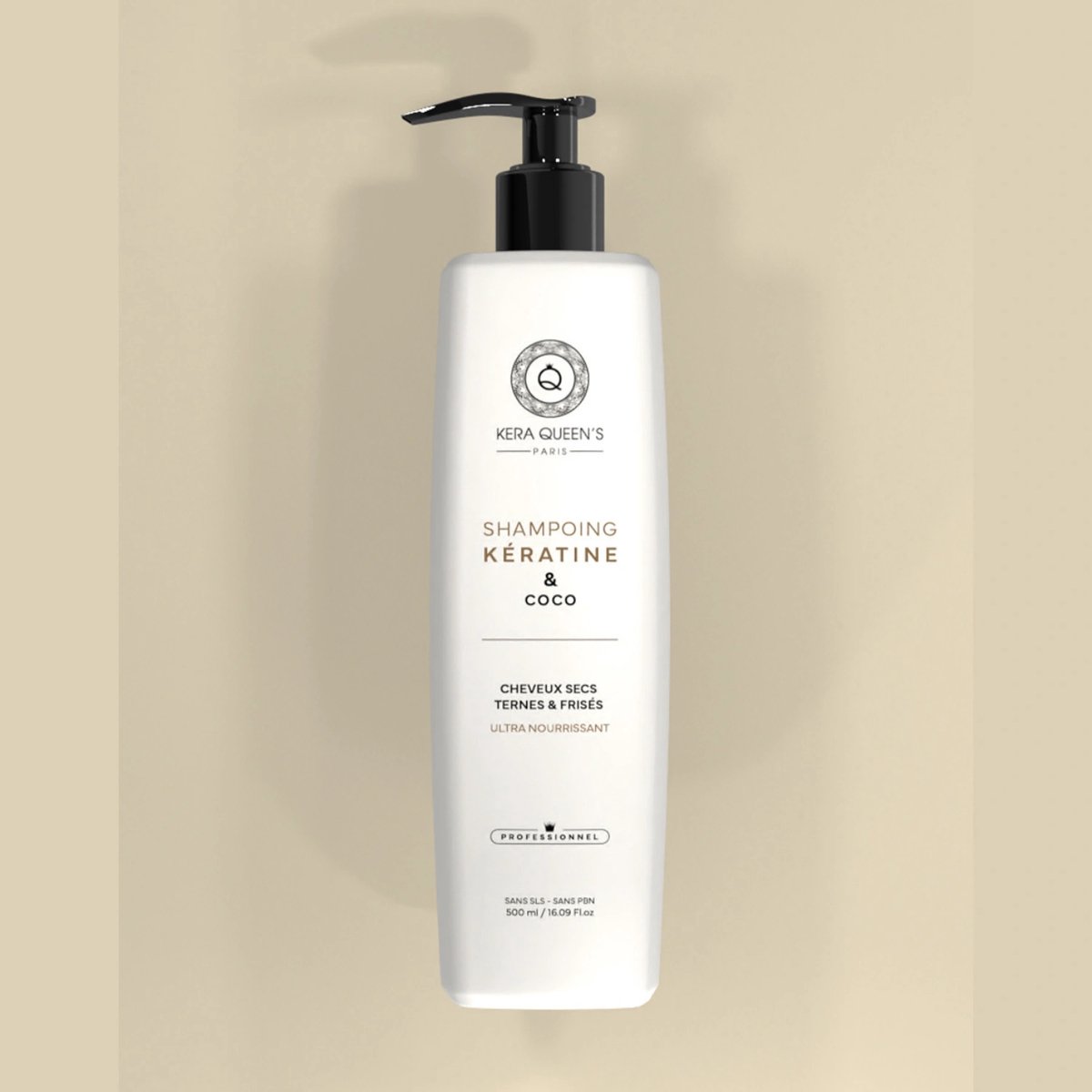 Kera Queens | professionele Shampoo met Keratin & Coconut Oil - voor droog, dof en pluizig haar - 500ml - Vegan